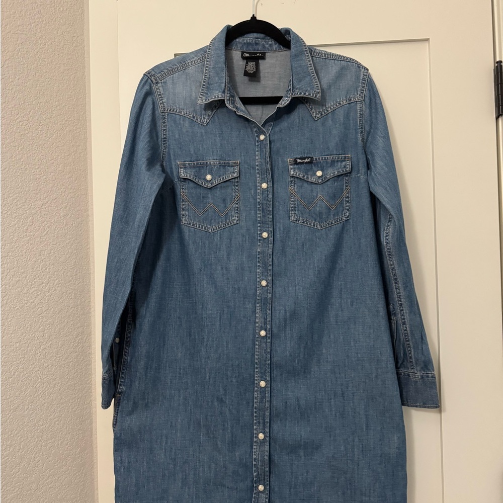Wrangler Retro Blue Denim Shirt Dress